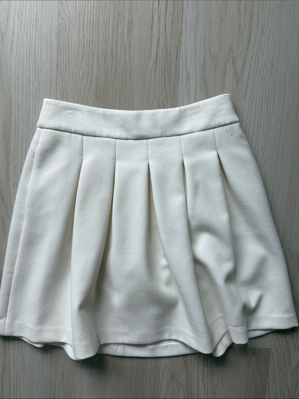 Banana Republic Cream Pleated Skater Skirt 0